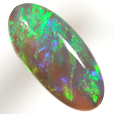 SOLID BLACK CRYSTAL OPAL Rolling flashes of green over purple fire